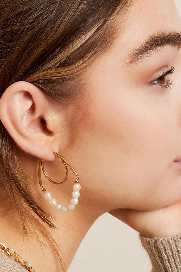Ohrringe rund mit Perlen